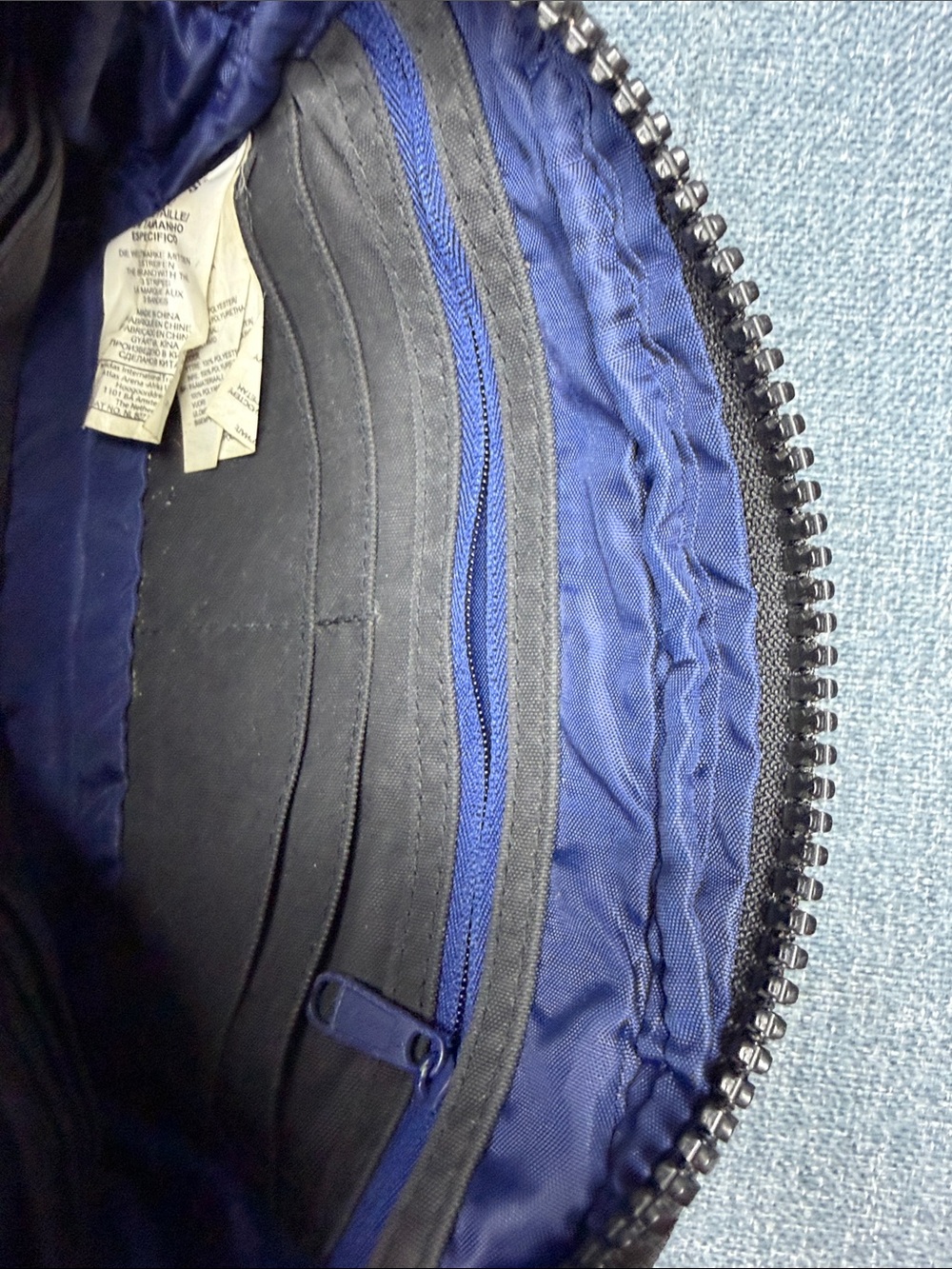 adidas by Stella McCartney Leopard Pattern Big Wallet Pouch Blue Black - Picture 7 of 11